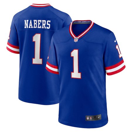 Youth New York Giants #1 Malik Nabers Nike Royal Game Player Jersey
