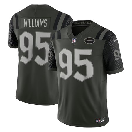 Youth New York Jets #95 Quinnen Williams Black Rivalries Collection F.U.S.E. Vapor Limited Stitched Jersey