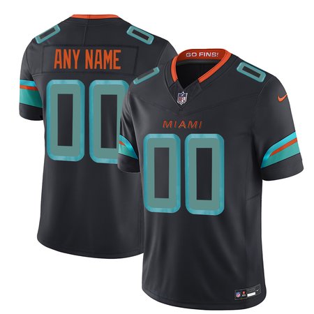 Youth Miami Dolphins Custom Black Rivalries Collection F.U.S.E. Vapor Limited Stitched Jersey