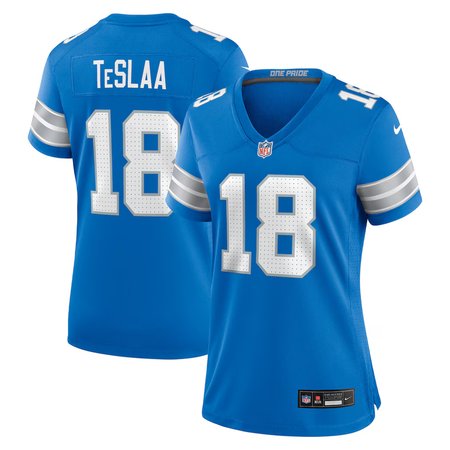 Women's Detroit Lions #18 Isaac TeSlaa Nike Blue Game Player Jersey