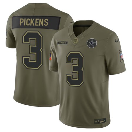 Men's Dallas Cowboys #3 George Pickens Nike Olive 2025 Salute to Service Retired Limited Jersey