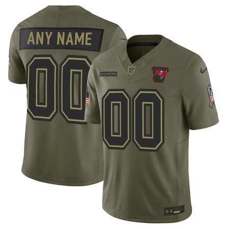 Men's Tampa Bay Buccaneers Custom Nike Olive 2025 Salute to Service Retired Limited Jersey