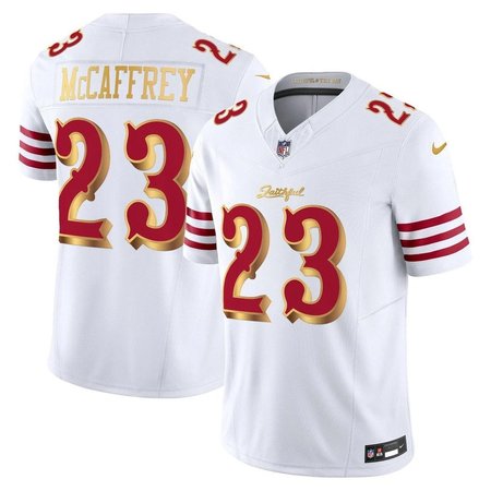 Men's San Francisco 49ers #23 Christian McCaffrey White Rivalries Collection F.U.S.E. Vapor Limited Stitched Jersey