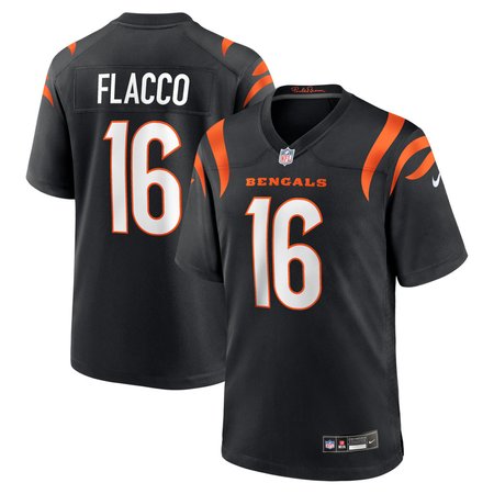 Men's Cincinnati Bengals #16 Joe Flacco Nike Black Team Game Jersey