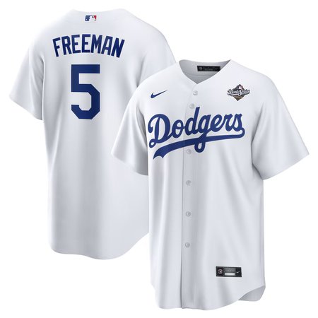 Youth Los Angeles Dodgers #5 Freddie Freeman Nike White 2025 World Series Home Replica Player Jersey