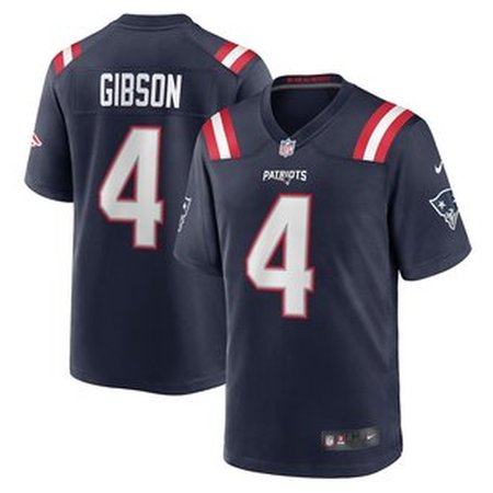 Men's New England Patriots #4 Antonio Gibson Nike Navy Game Jersey
