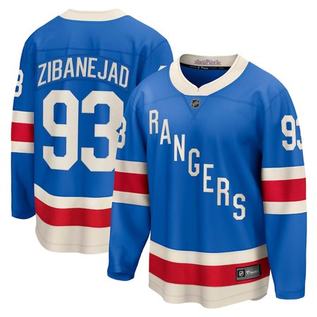 Men's New York Rangers #93 Mika Zibanejad Blue Centennial Breakaway Jersey
