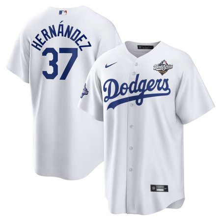 Youth Los Angeles Dodgers #37 Teoscar Hernandez Nike White Home 2025 World Series Champions Replica Jersey