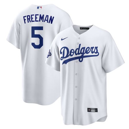Men's Los Angeles Dodgers #5 Freddie Freeman Nike White Home 2025 World Series Champions Replica Jersey