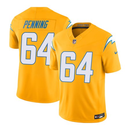 Youth Los Angeles Chargers #64 Trevor Penning Nike Gold Alternate Charger Power Vapor F.U.S.E. Limited Jersey