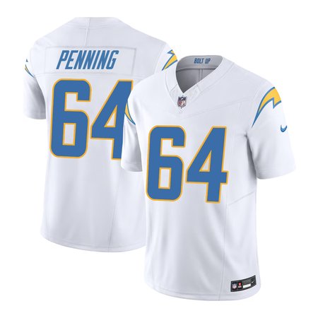 Youth Los Angeles Chargers #64 Trevor Penning Nike White Alternate Charger Power Vapor F.U.S.E. Limited Jersey