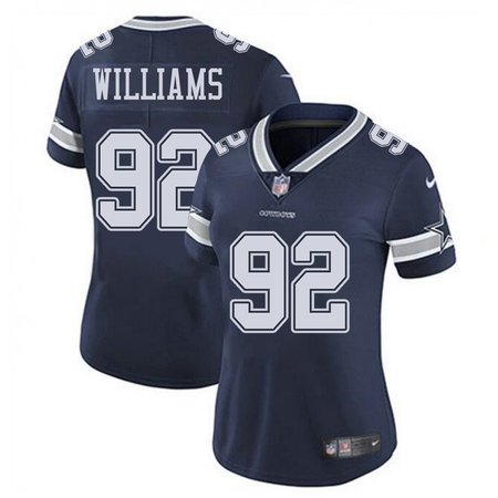 Women's Dallas Cowboys #92 Quinnen Williams Esch Navy Color Rush Vapor Limited Stitched Jersey