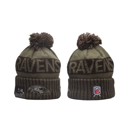 Baltimore Ravens 2025 Salute to Service Knit Hat