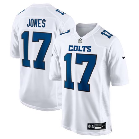 Men's Indianapolis Colts #17 Daniel Jones Nike Tundra White Fashion Game Jersey