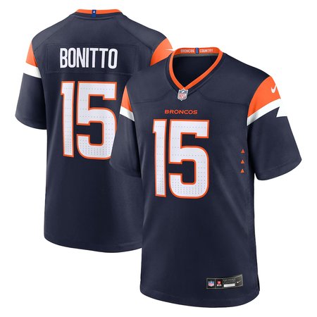 Men's Denver Broncos #15 Nik Bonitto Navy Team Game Jersey