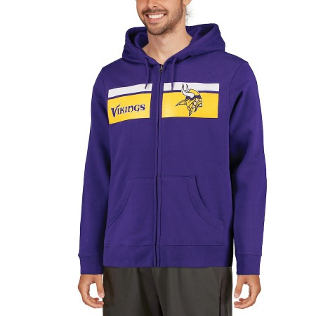 Men's Minnesota Vikings Purple Touchback Full-Zip NFL Hoodie