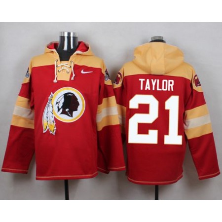 Redskins #21 Sean Taylor Burgundy Red Player Pullover NFL Hoodie