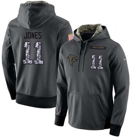 NFL Men's Atlanta Falcons #11 Julio Jones Stitched Black Anthracite Salute to Service Player Performance Hoodie
