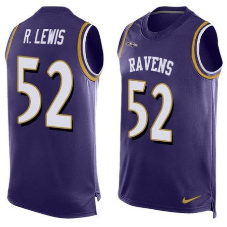 Nike Ravens #52 Ray Lewis Purple Team Color Men's Stitched NFL Limited Tank Top Jersey
