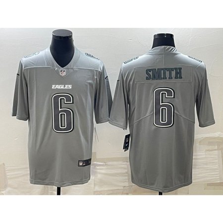 Men's Philadelphia Eagles #6 DeVonta Smith Gray Atmosphere Fashion Stitched Jersey