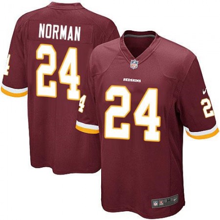 Redskins #24 Josh Norman Burgundy Red Team Color Youth Stitched NFL Elite Jersey