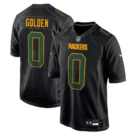 Men's Green Bay Packers #0 Matthew Golden Nike Carbon Black Fashion Game Jersey