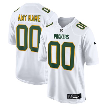 Men's Green Bay Packers Custom Nike Tundra White Fashion Game Jersey