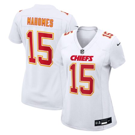 Women's Kansas City Chiefs #15 Patrick Mahomes Tundra White Fashion Game Jersey