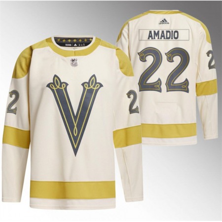 Men's Vegas Golden Knights #22 Michael Amadio Cream 2024 Winter Classic Stitched Jersey