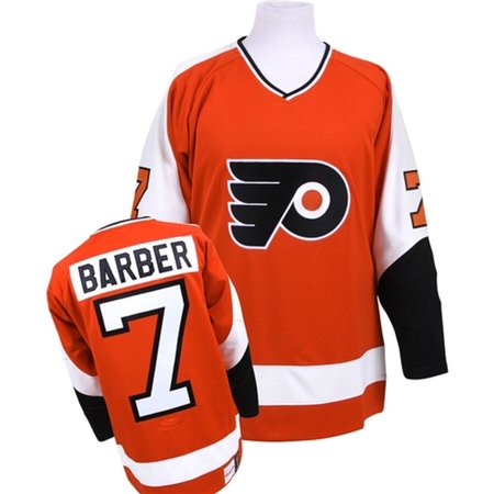 Flyers #7 Bill Barber Orange CCM Throwback Stitched NHL Jersey