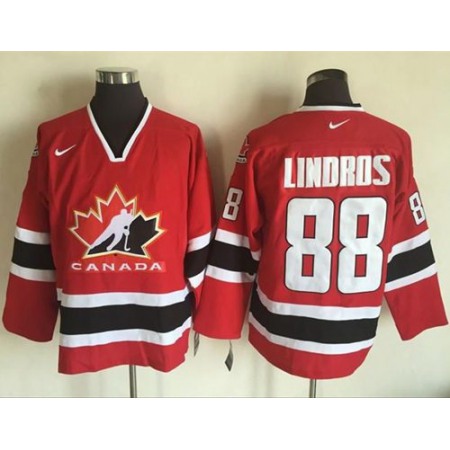Team CA. #88 Eric Lindros Red/Black 2002 Olympic Nike Throwback Stitched NHL Jersey